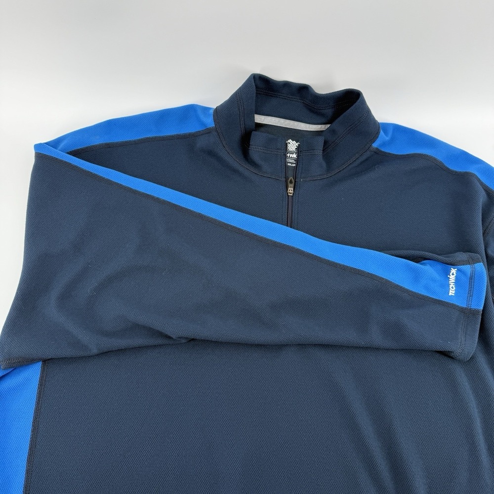 EASTERN MOUNTAIN SPORTS Mens Techwick 1/4 Zip Sweatshirt XXL Blue / Lt Blue